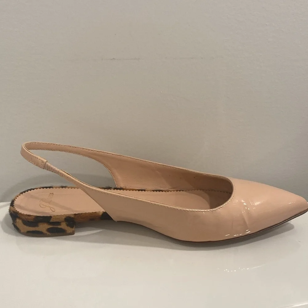 J. Crew Blush Patent Pointed Slingback Flats